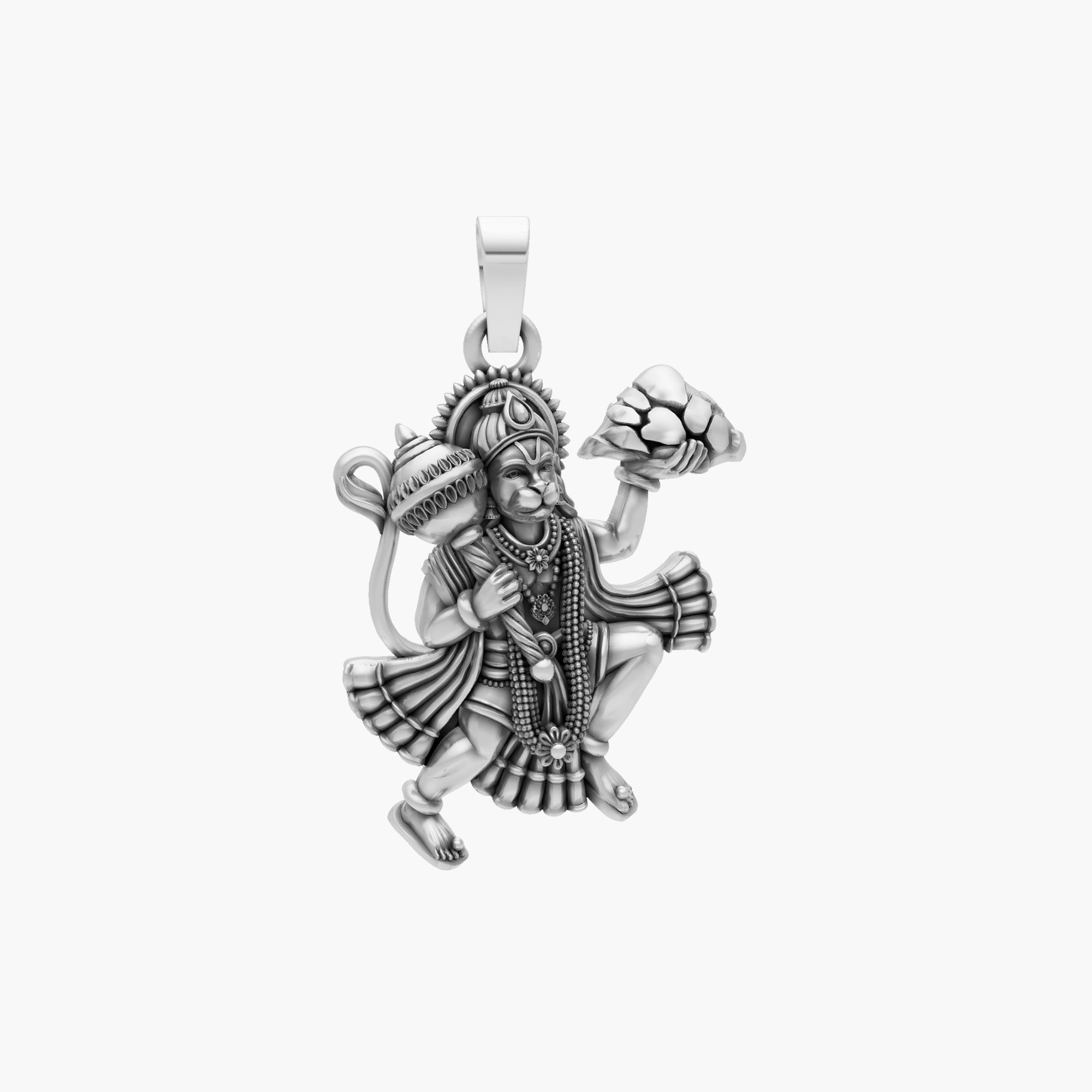 925 LORD HANUMAN LIFTING SANJIVANI MOUNTAIN PENDANT