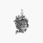 925 STERLING SILVER DIVINE LORD KRISHNA WITH PEACOCK AND FLUTE