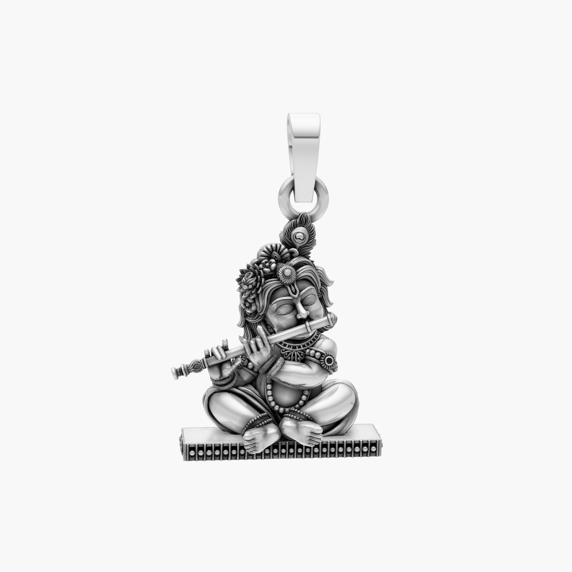 925 STERLING SILVER BAL KRISHNA PLAYING FLUTE PENDANT