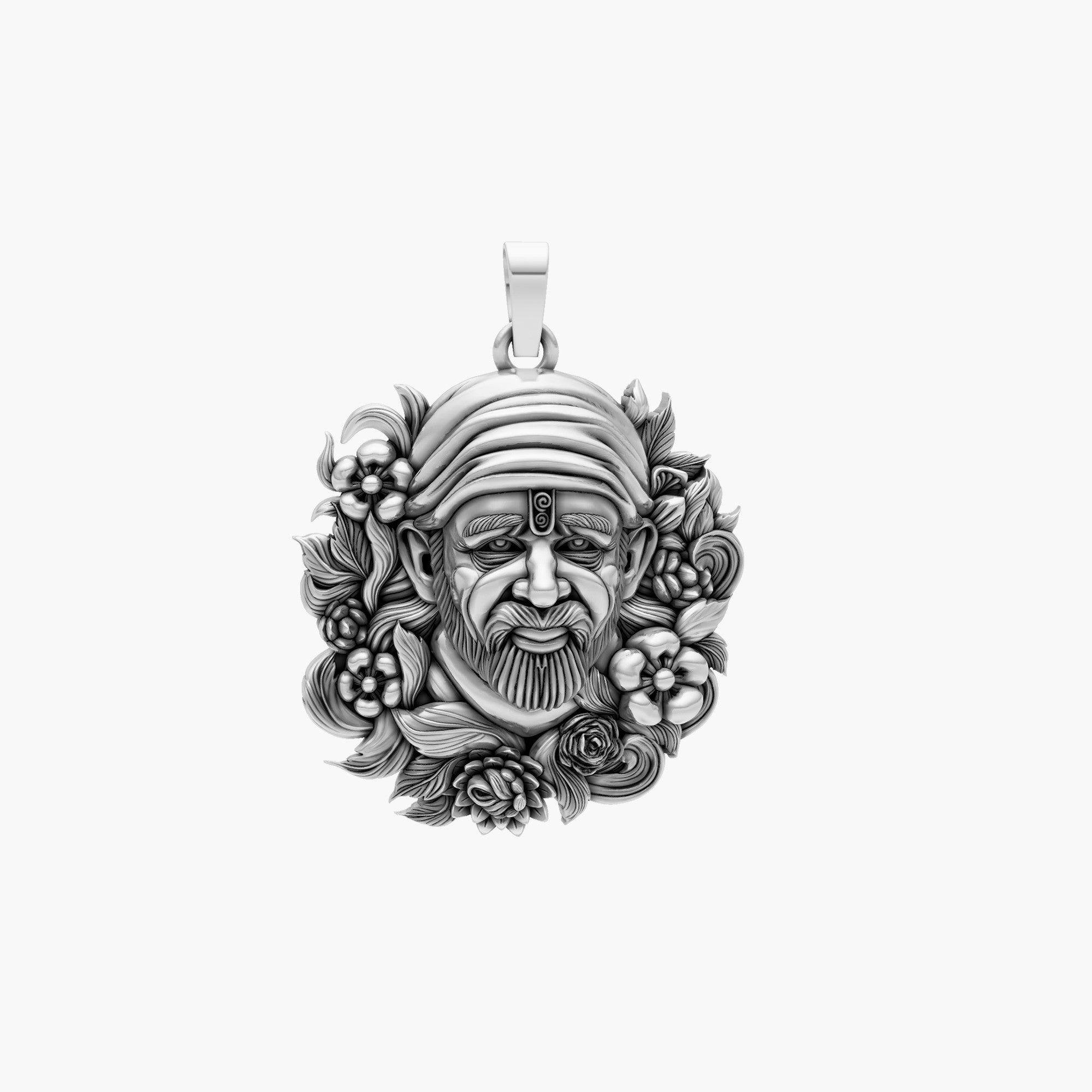 SHIRDI SAI BABA FACE FLORAL 3D PENDANT