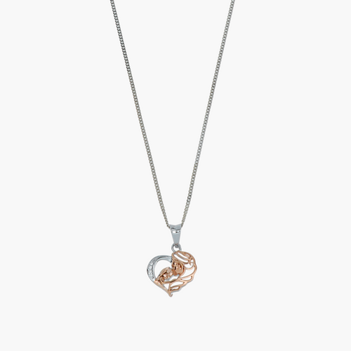 925 SILVER ROSE GOLD MOTHER’S LOVE HEART PENDANT
