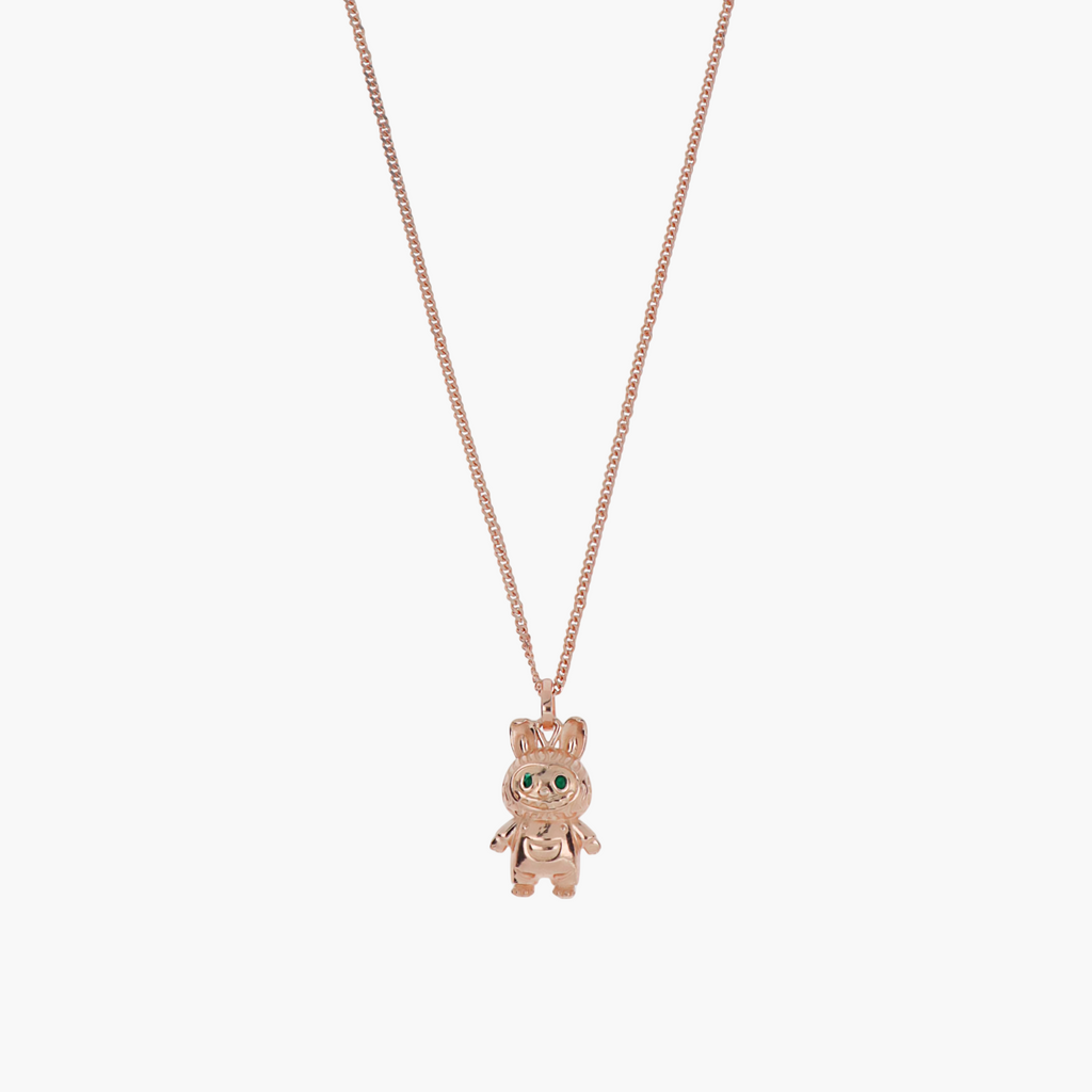 925 SILVER ELEGANT PLATED STUDDED LABUBU PENDENT