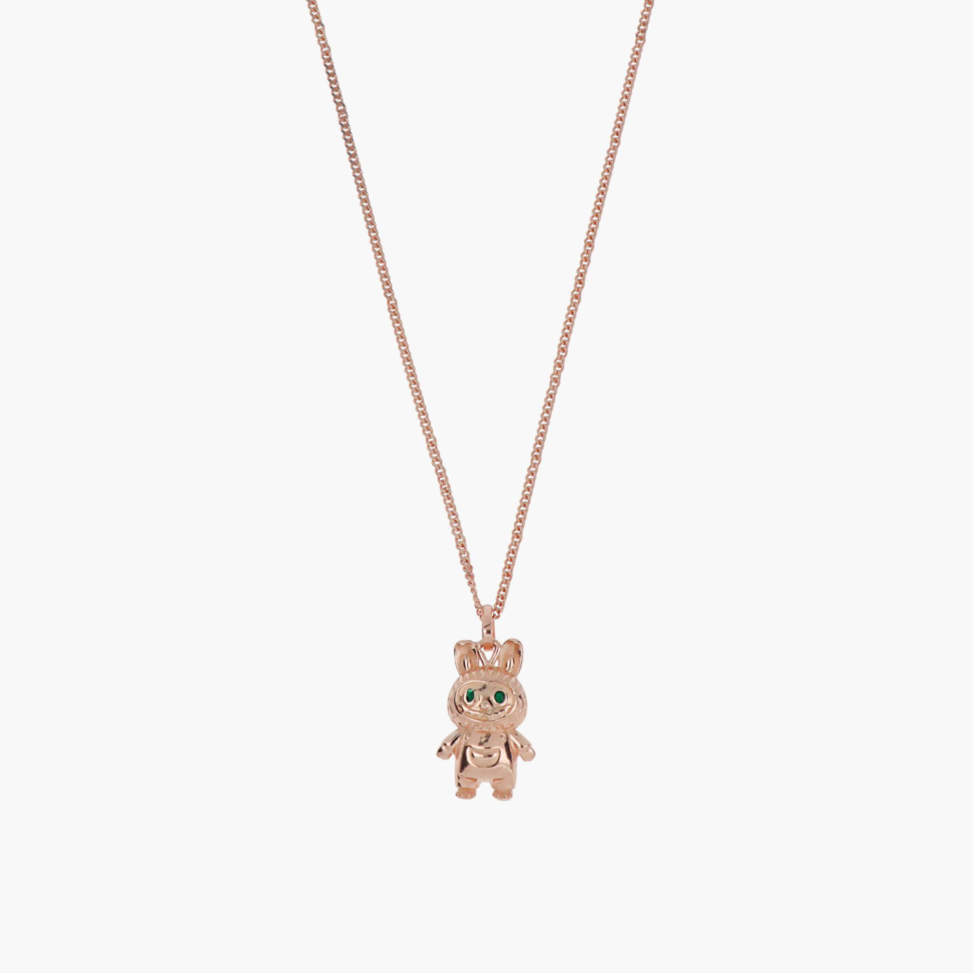 925 SILVER ELEGANT PLATED STUDDED LABUBU PENDENT