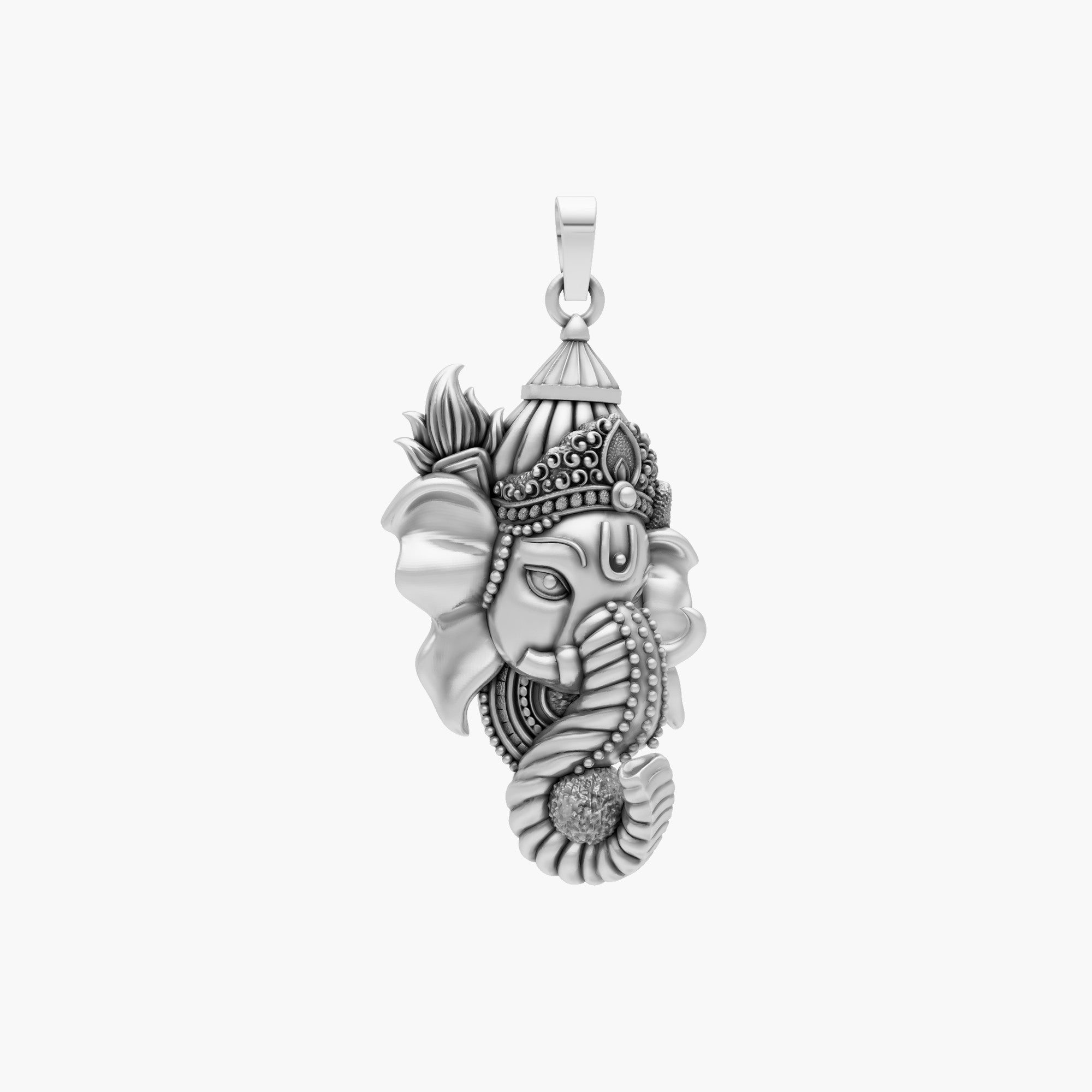 OXIDISED SILVER LORD GANESHA HEAD PENDANT