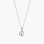 925 SILVER PAVÉ-SET ZIRCON HEART HALO MOTHERHOOD PENDANT