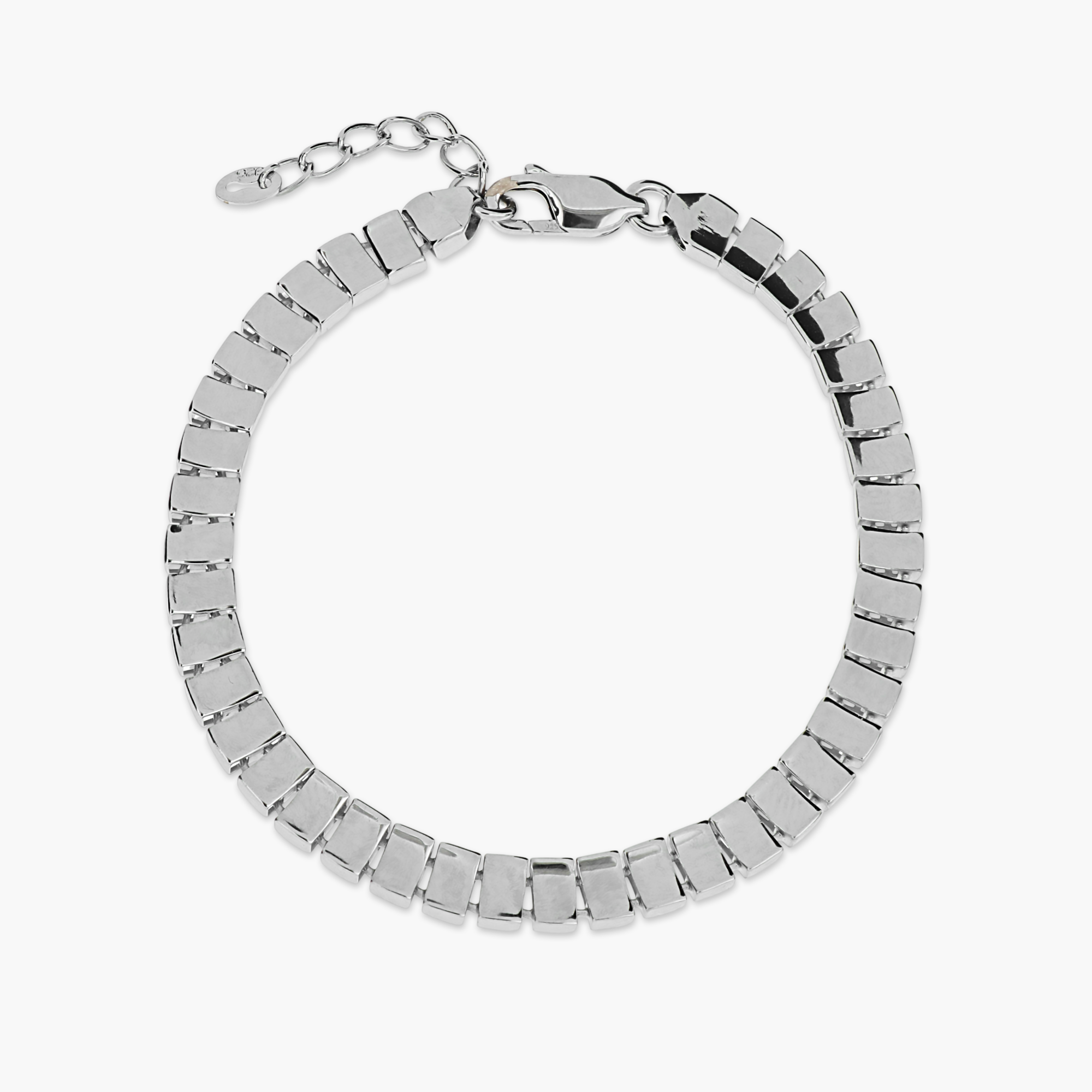 925 SILVER CUBE LINK MINIMALIST BRACELET LADIES