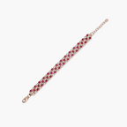 925 SILVER TRIPLE ROW RUBY RED ZIRCONIA BRACELET