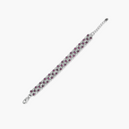 TRIPLE ROW RUBY RED ZIRCONIA BRACELET