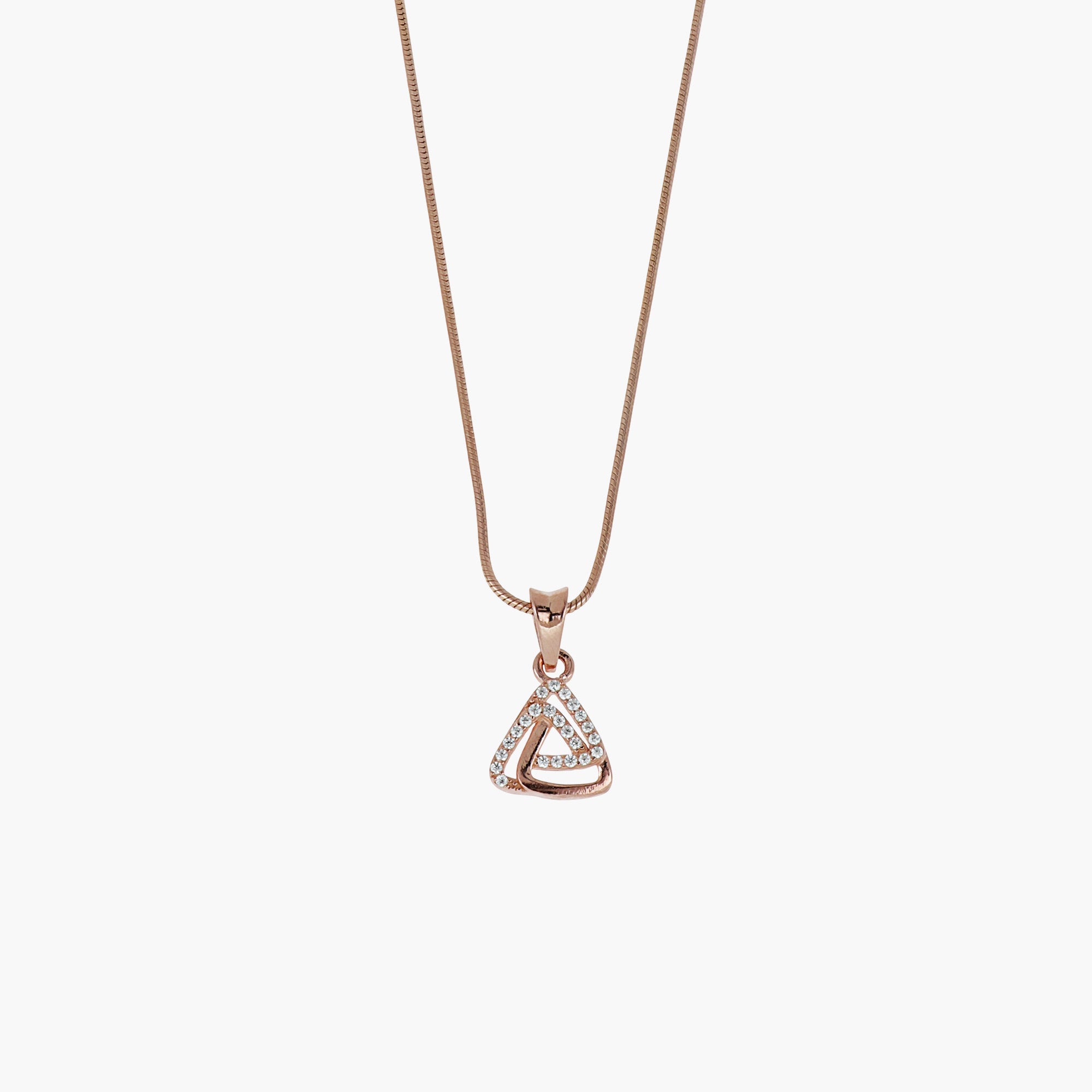 DAZZLING TRINITY PENDANT WITH SNAKE CHAIN