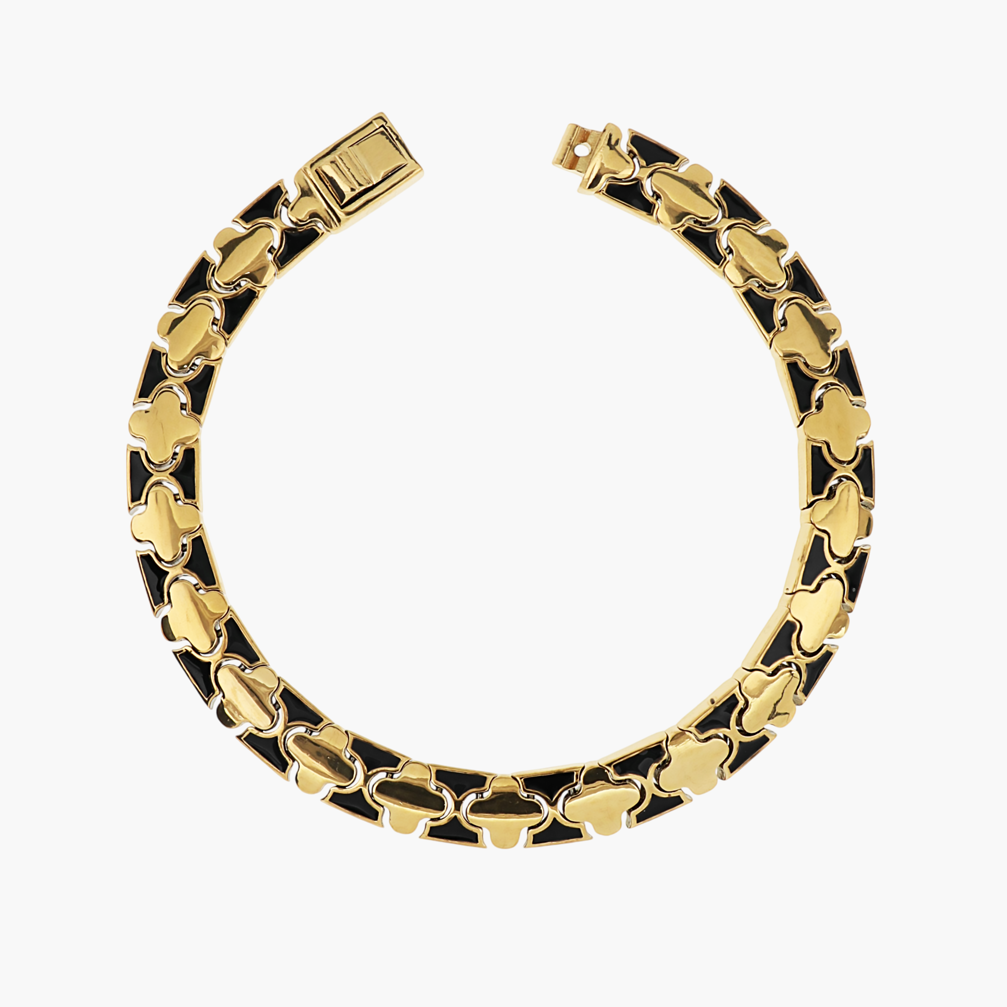 QUATREFOIL ENAMEL LINK BRACELET FOR MEN