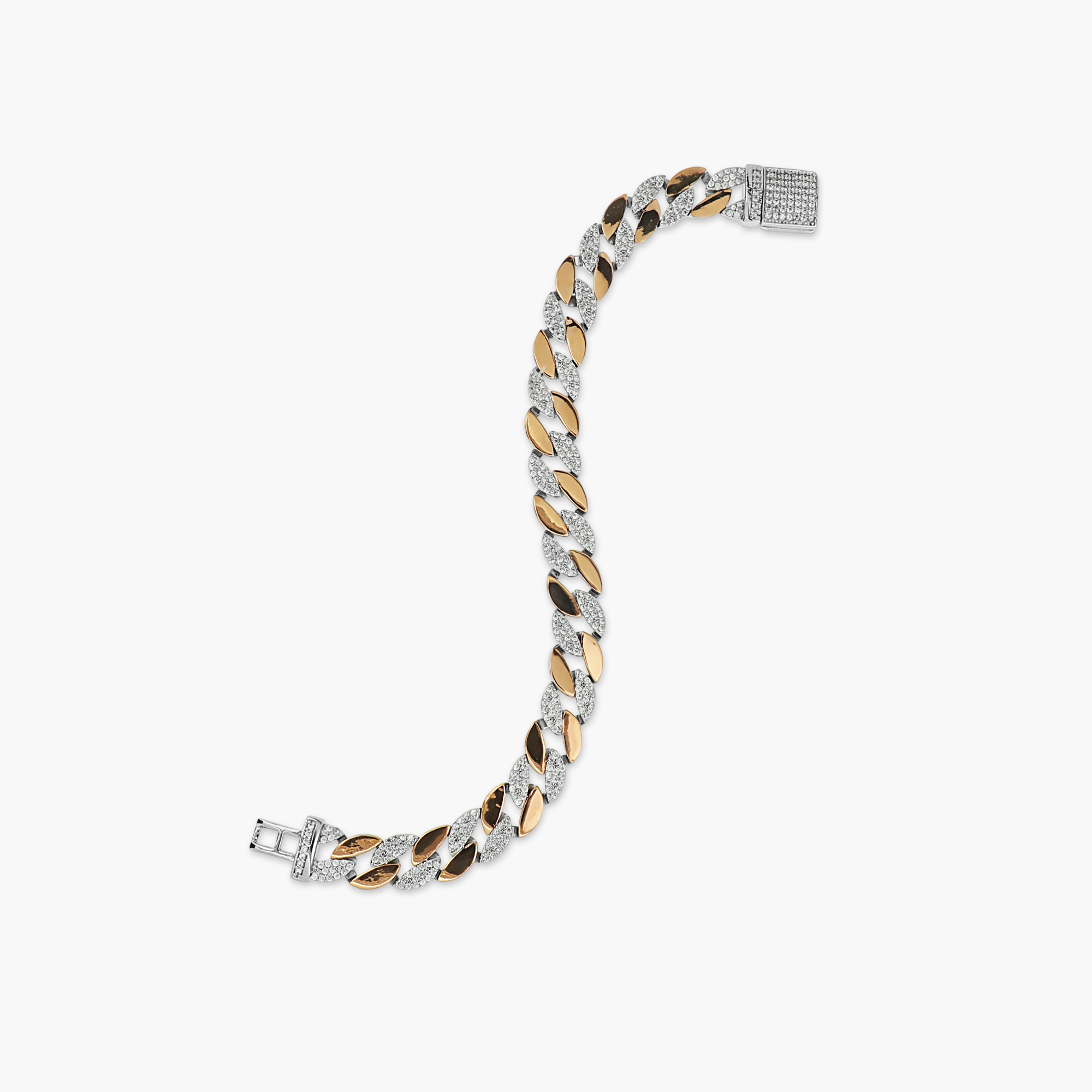 MODERN DUAL-TONE CURB LINK BRACELET