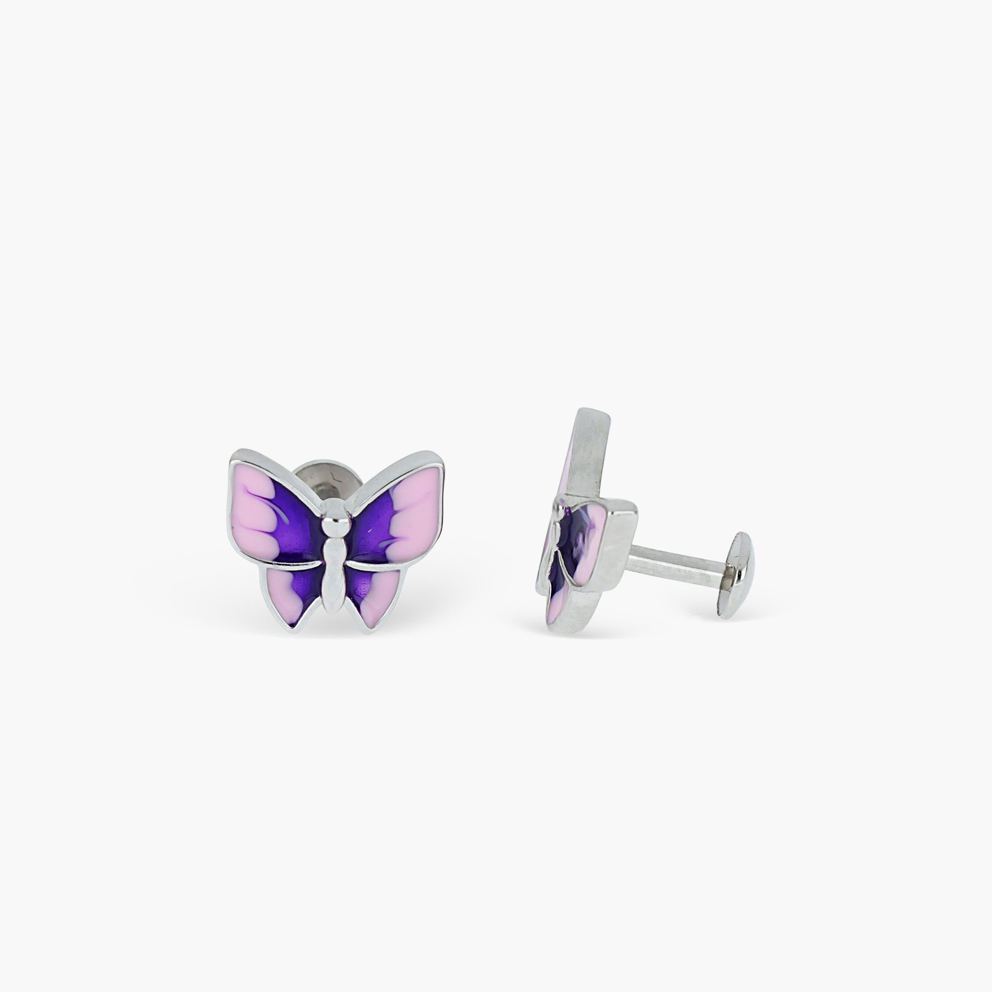 VIBRANT VITA PINK & PURPLE BUTTERFLY STUDS