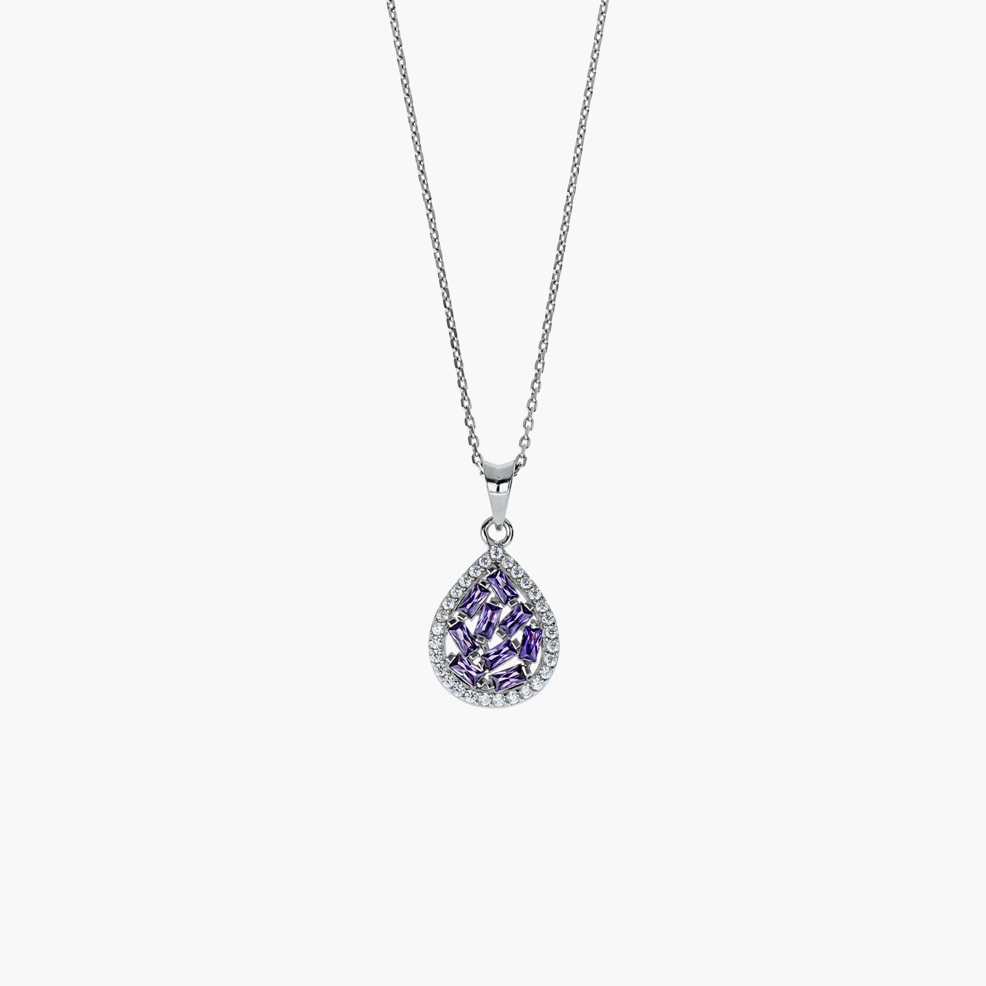 VIOLET SHIMMER DROP NECKLACE
