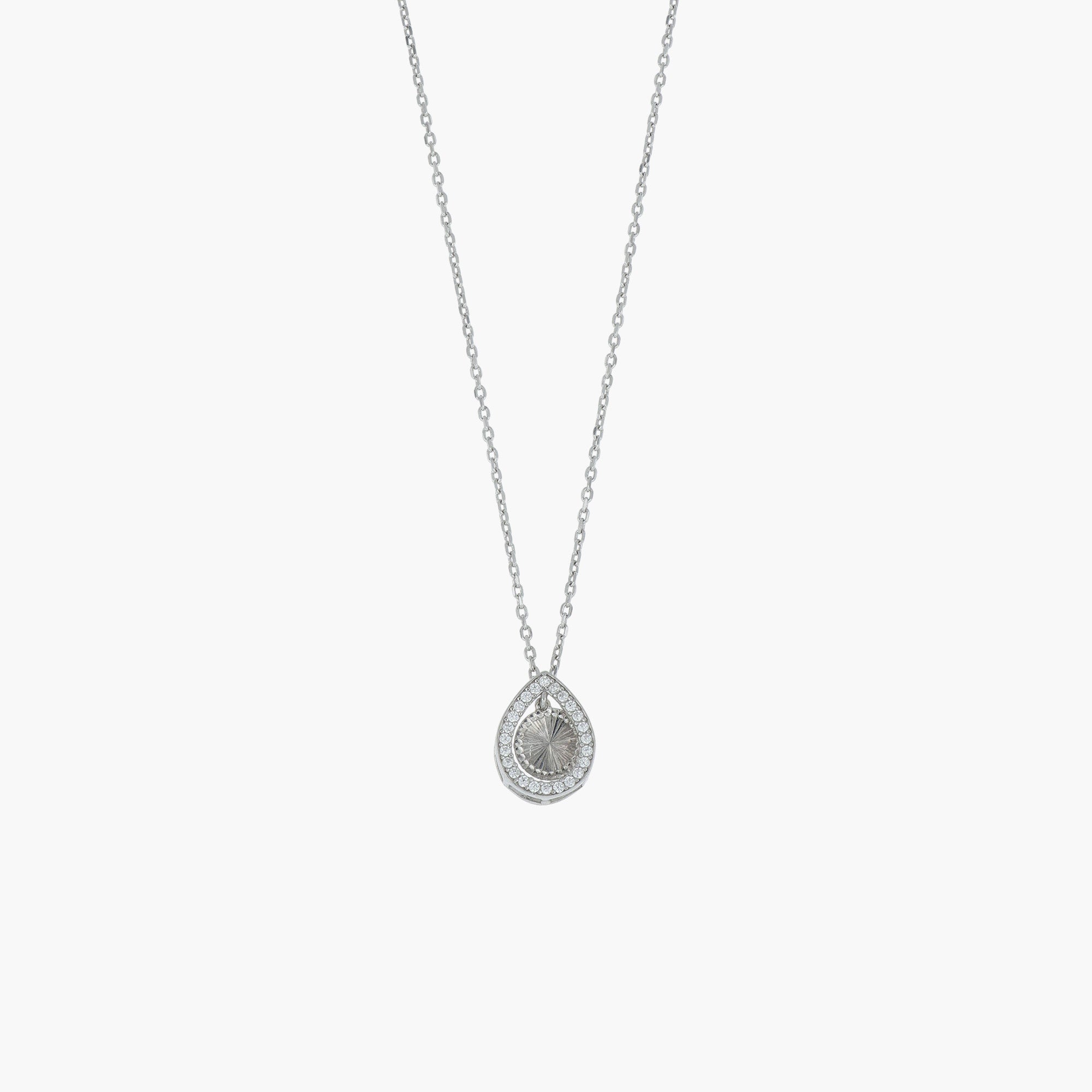 OPULENT ORBIT PEAR-CUT PENDANT