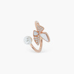 925 STERLING FRESHWATER PEARL BUTTERFLY ADJUSTABLE RING