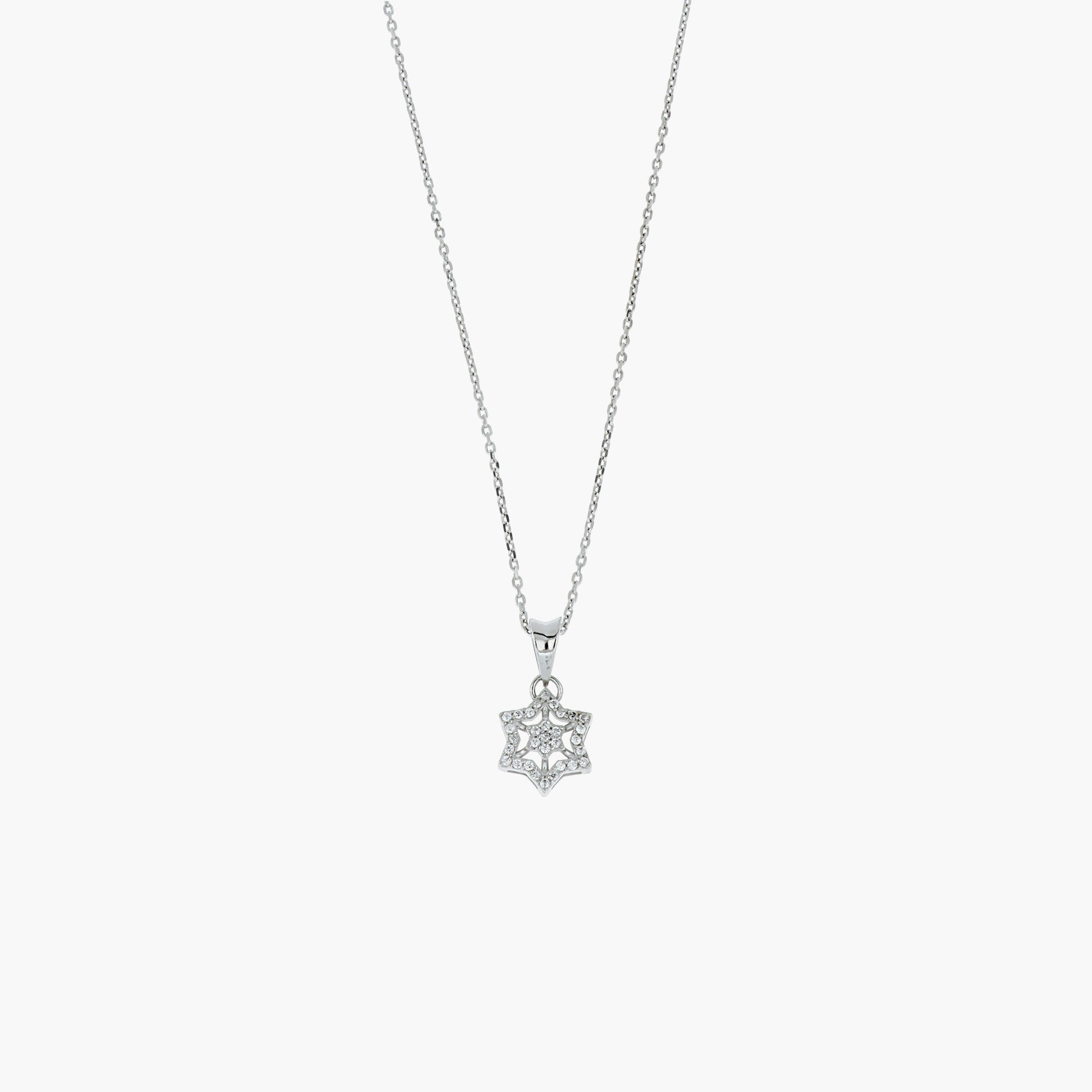FLOWERY SNOWFLAKE NECKLACE WITH LINK CHAIN