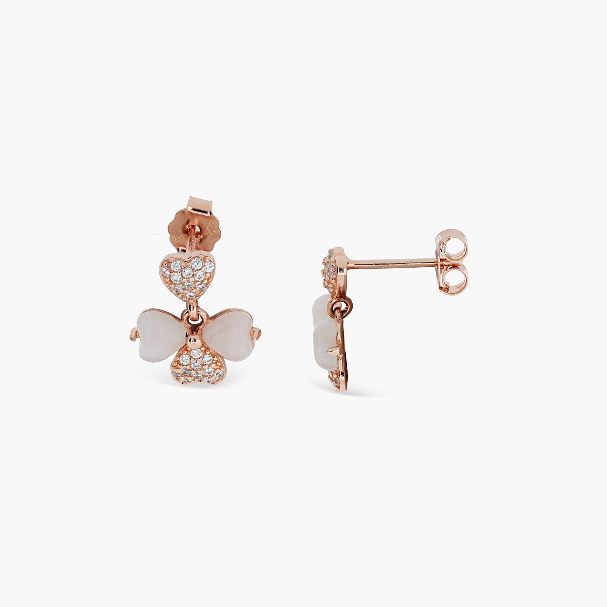 KATE SPADE PRECIOUS PANSY PAVÉ DROP MINI HOOPS
