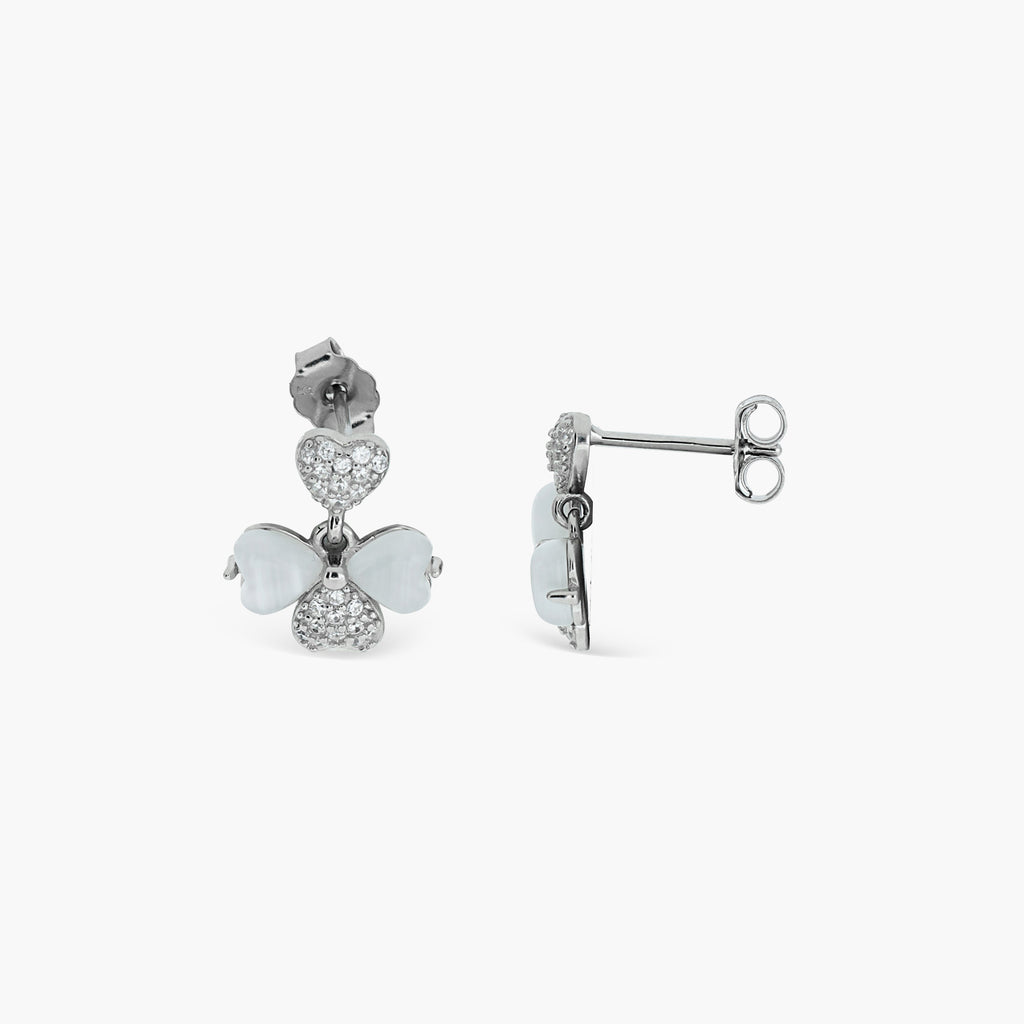 KATE SPADE PRECIOUS PANSY PAVÉ DROP MINI HOOPS