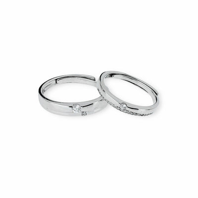 925 STERLING SILVER FOREVER PROMISE COUPLE RINGS