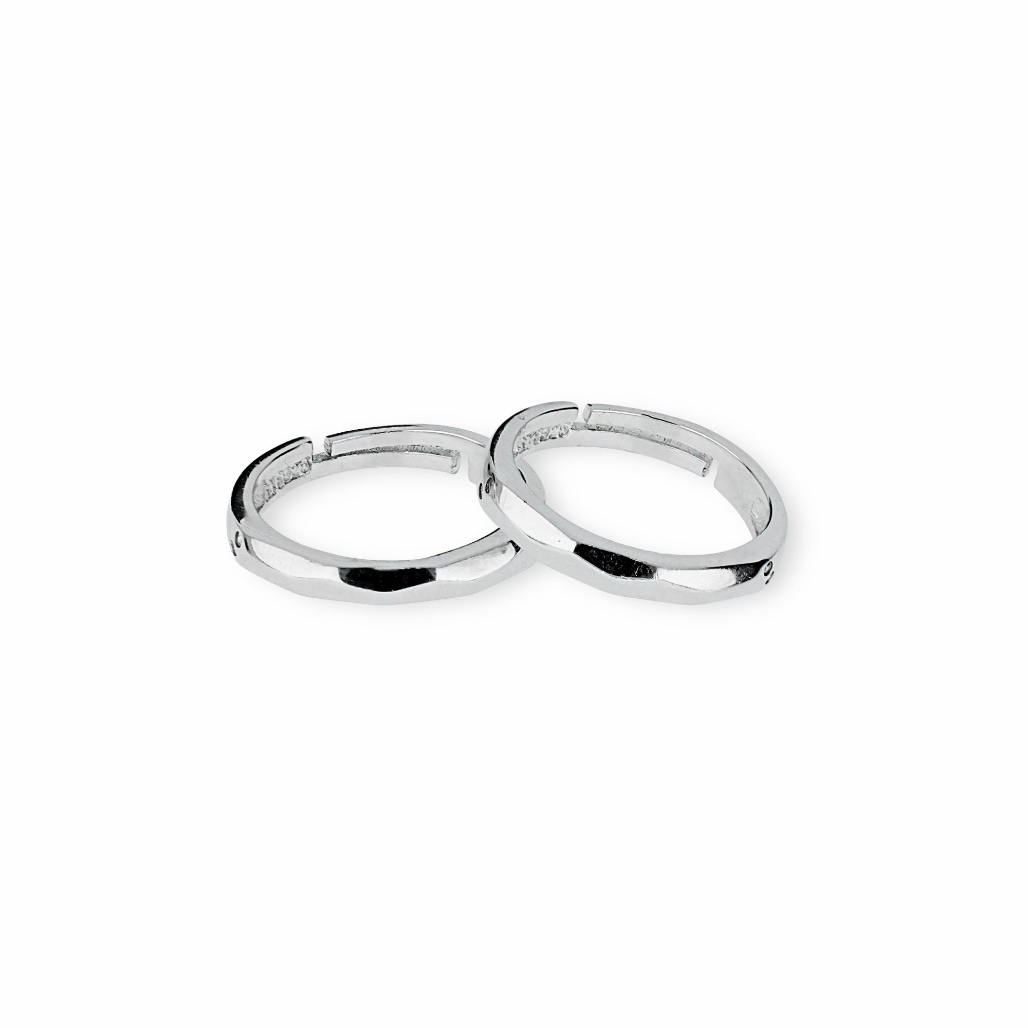 ELEGANT SILVER STACKABLE COUPLE BANDS