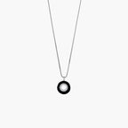 BLACK ENAMEL ZIRCONIA CIRCLE PENDANT