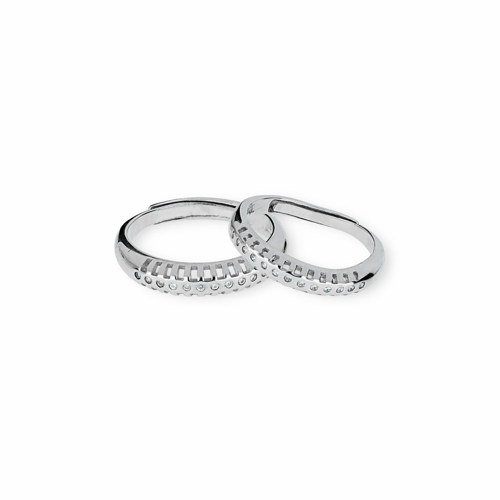 HALF-ETERNITY PAVE DESIGN COUPLE RING