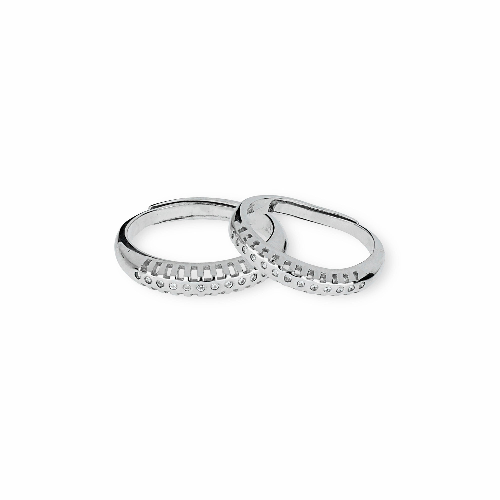 HALF-ETERNITY PAVE DESIGN COUPLE RING