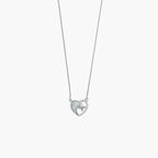 WOMEN'S SILVER HEART NECKLACE WITH ZERCONIA ACCENT